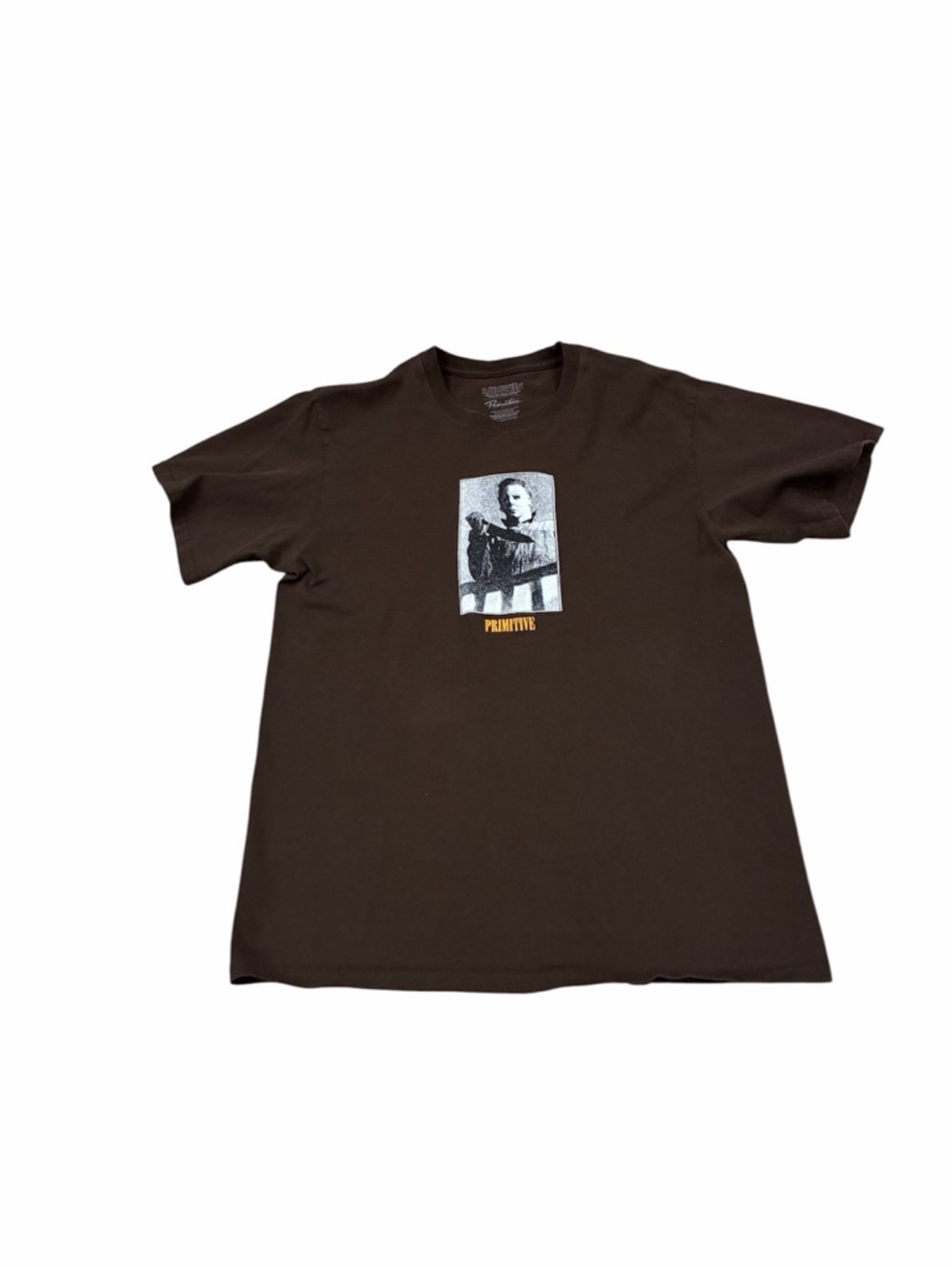 Primitive Shirt Mens Medium Brown Michael Myers Halloween Horror Movie Graphic